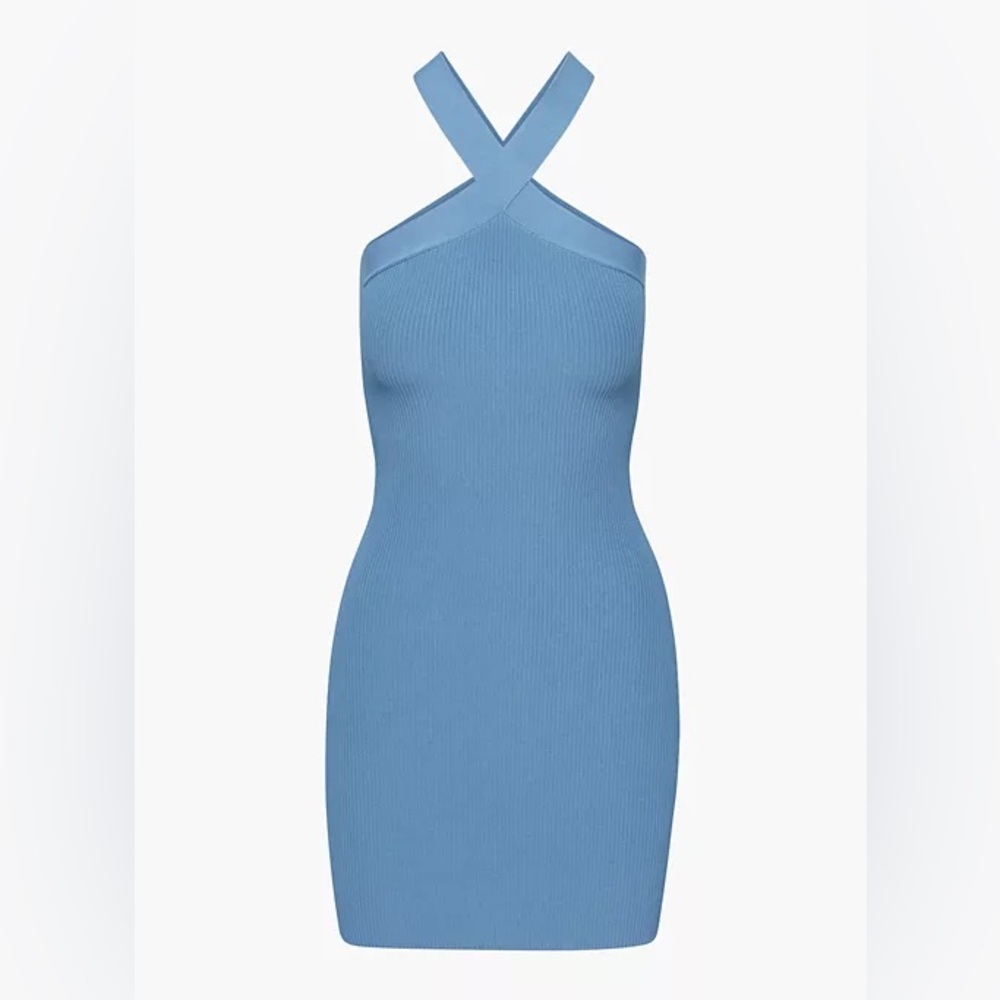 BNWT Babaton sculpt knit mini dress halter